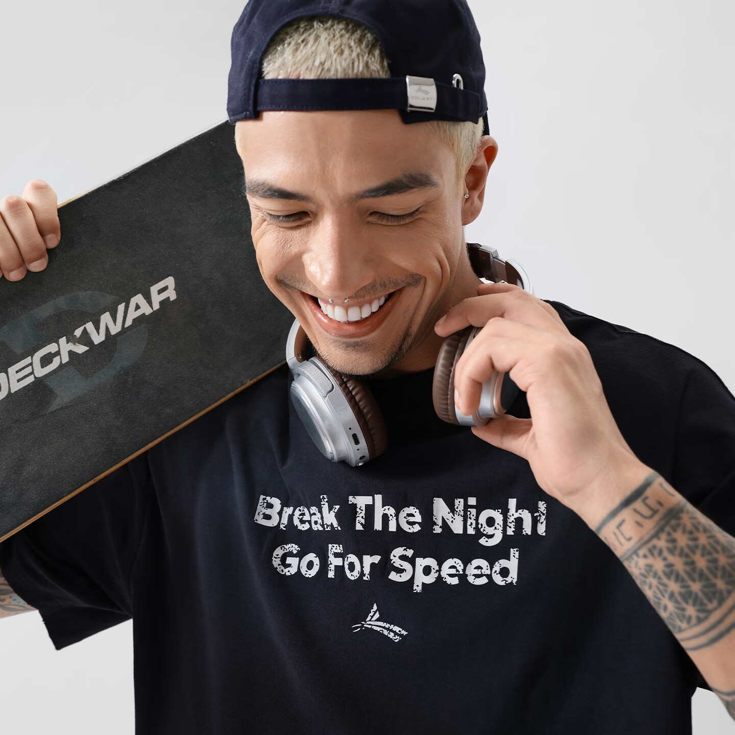 沃兰迪speed系列纯棉圆领短袖T恤休闲运动半袖速干休闲跑步男女透气夏季 黑 S