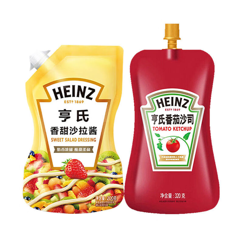 亨氏（Heinz）亨氏香甜沙拉醬番茄醬組合家用蔬菜水果醬料漢堡壽司三明治專用醬 香甜沙拉醬亨氏320g番茄醬