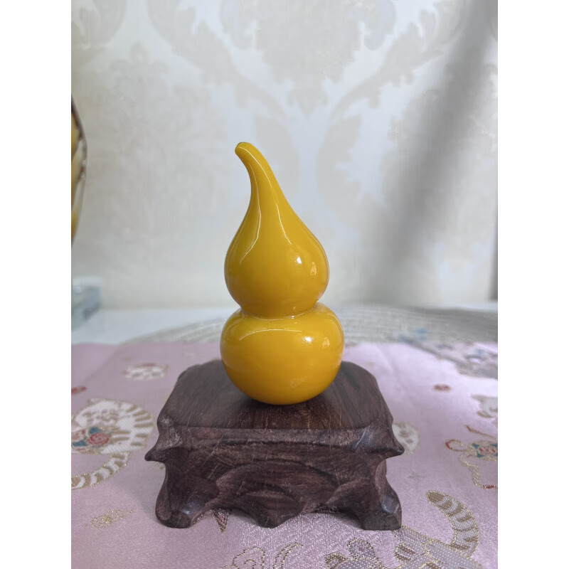 博怡軒 博淄博琉璃摆件葫芦鸡油黄