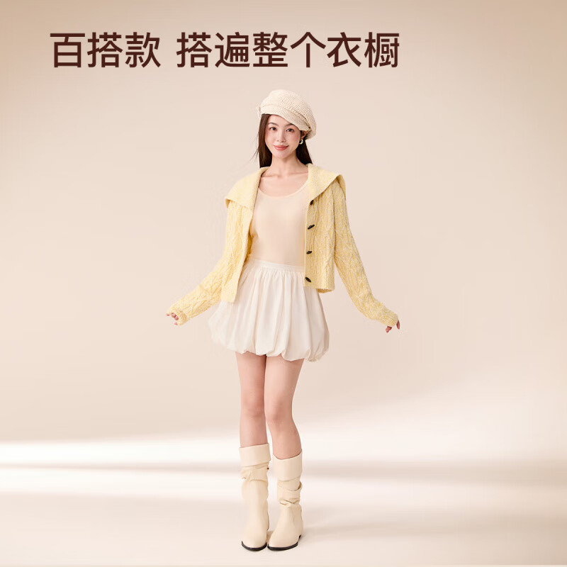芬腾保暖内衣【纯棉 防静电】2025情侣圆领温暖打底套装秋衣秋裤 女款-米杏 L