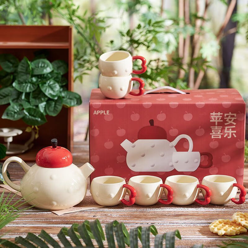 OYKTN结婚水具套装茶具陶瓷茶具套装女生乔迁新居新婚礼物伴手礼 苹果杯一个