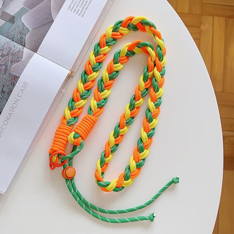 其他家手机挂绳斜挎可背配夹片 手工编织加宽六股1米长款可调节 高级轻奢有质感  防丢防盗 女神百搭  红咖米蓝【轻奢质感）—1米手工编织可调节