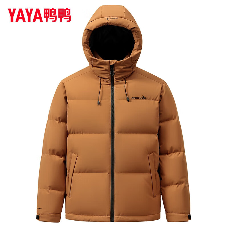 鸭鸭(YAYA)羽绒服男士短款2025冬季新款时尚舒适百搭商务休闲加厚面包服外套 黑色 S 165