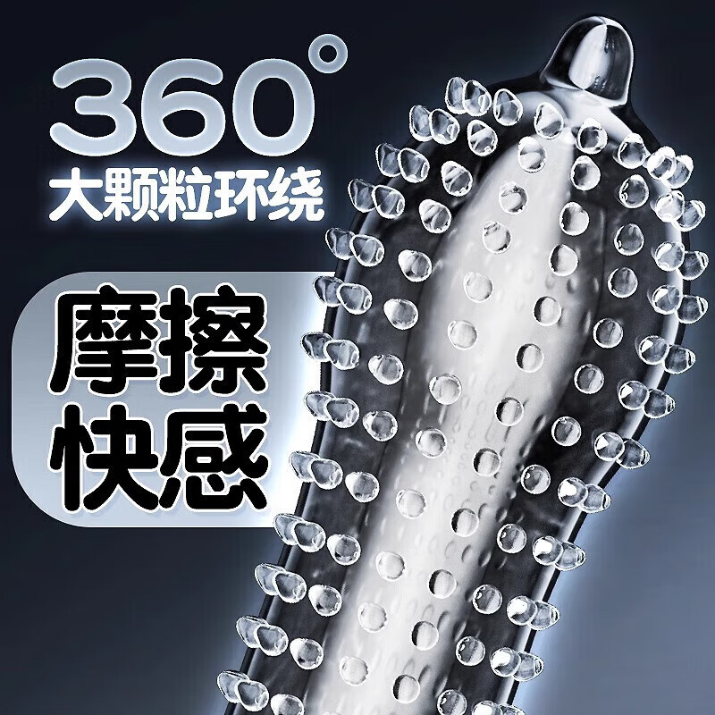 超鸟(thickpro)9倍凸点持久颗粒套Q点玻尿酸延时功能男用 玻尿酸狼牙延时大颗粒[1盒12只