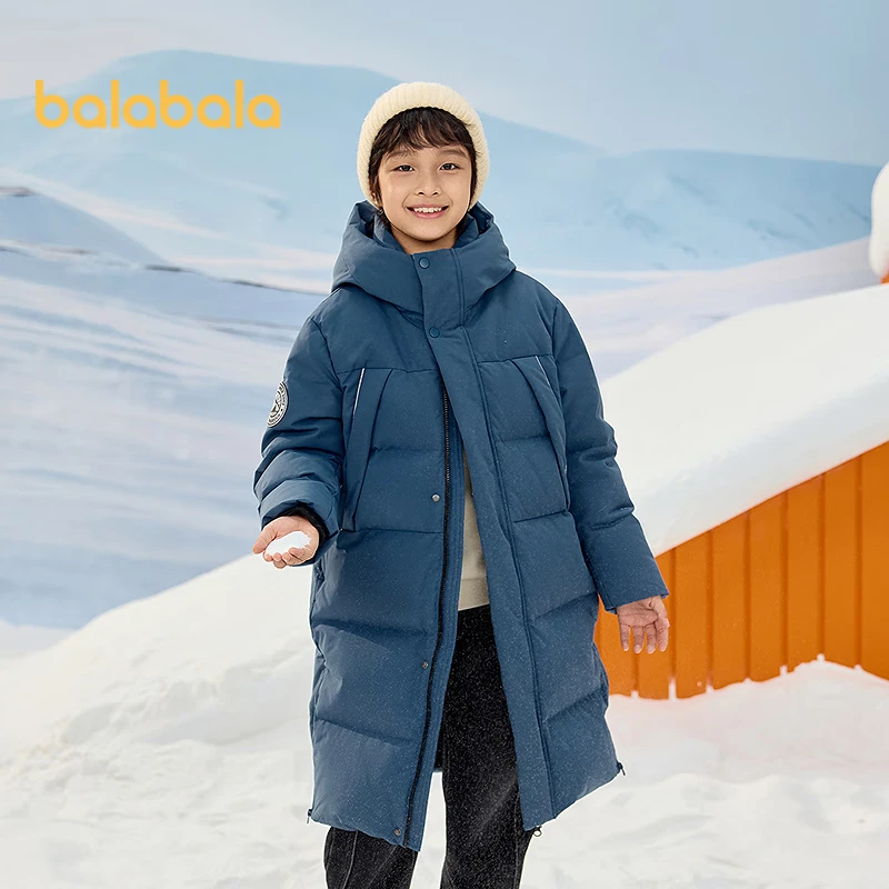 巴拉巴拉羽绒服中长款冬加厚外套男女童连帽亲子装防风防泼水209425107212
