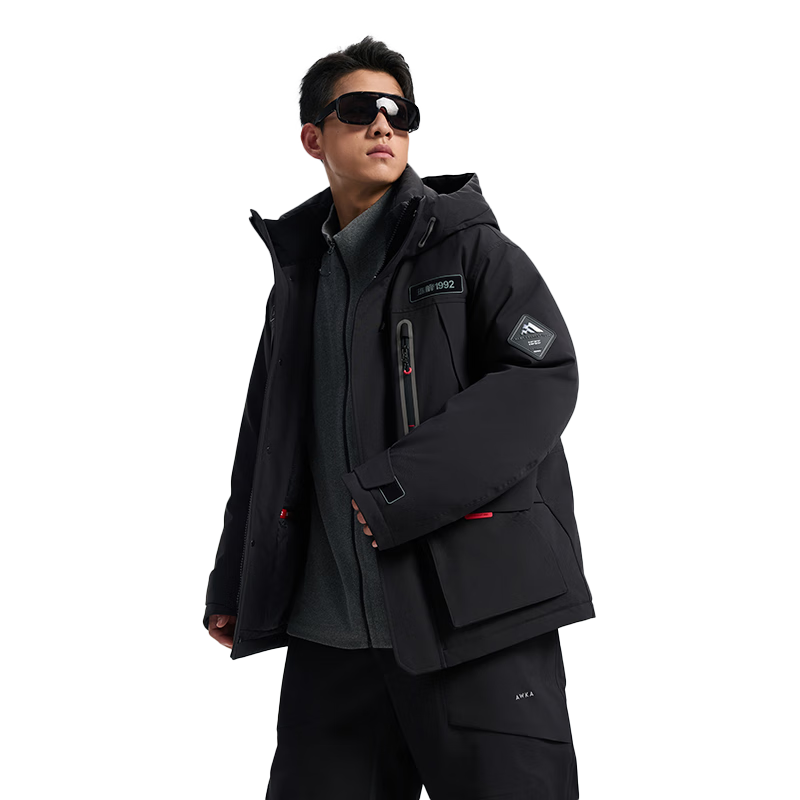 鸭鸭男女同款羽绒服外套男冬季新款工装连帽短款防寒加厚保暖情侣上衣