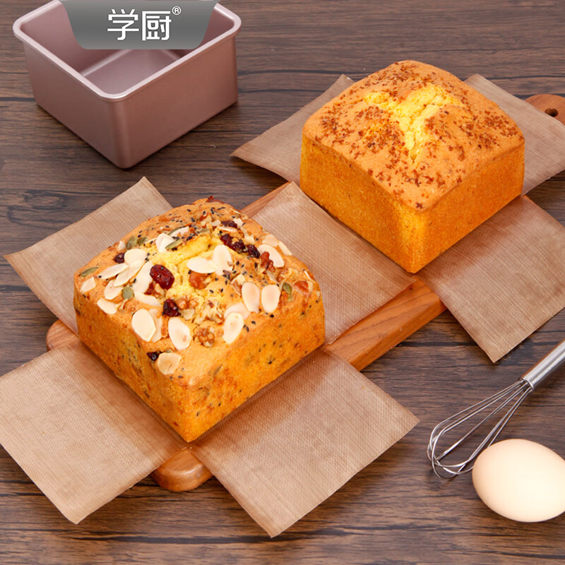 学厨玉桂狗面包模具蜂蜜蛋糕模具不粘5寸正方形烘焙模具家用多功能 5号不粘油布WK10073