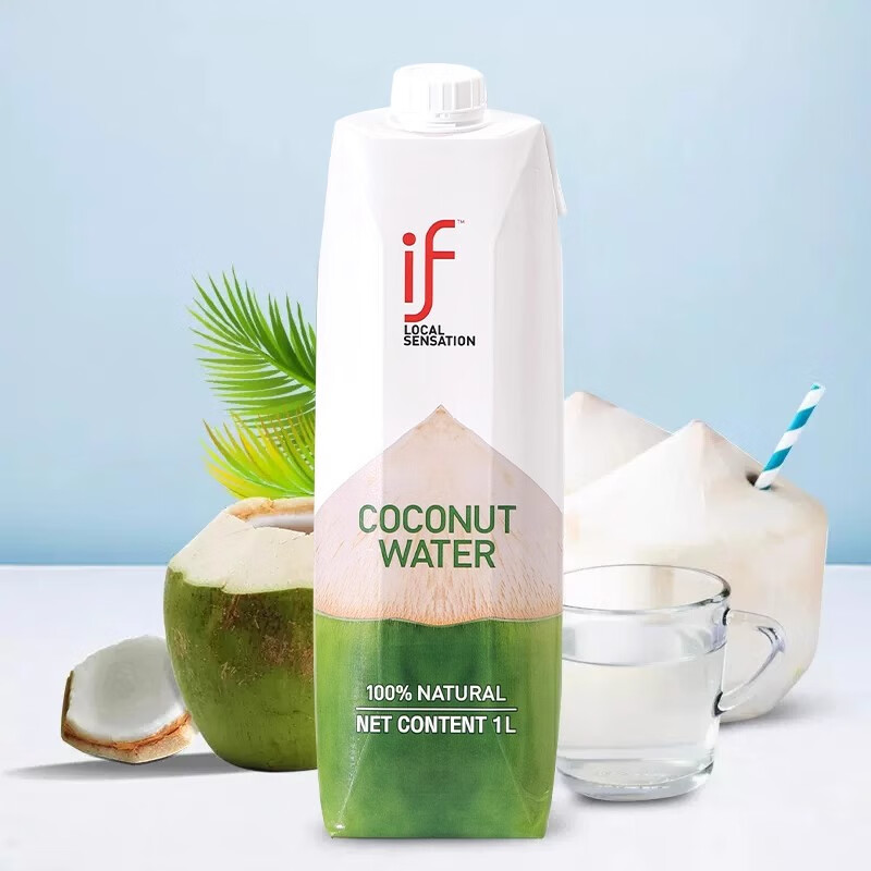 if泰国椰子水NFC孕妇进口果汁饮料整箱椰青水饮品百分百纯椰子水 if椰子水1L*4瓶