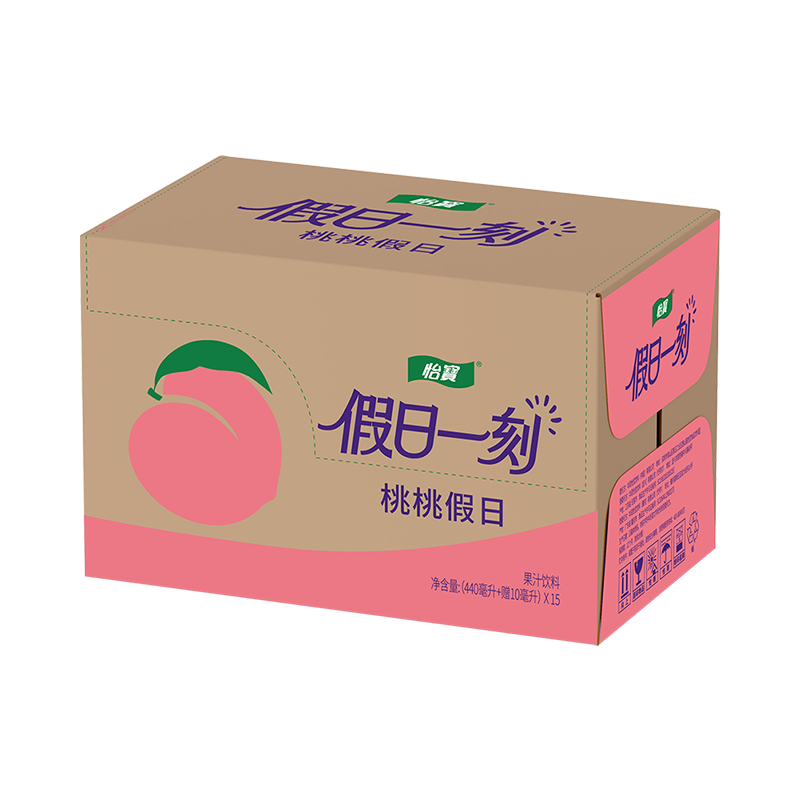 怡宝假日一刻桃桃假日果汁饮料440ml*15瓶/箱桃汁 随机发【25.8月起产 桃桃假日 440mL*15瓶