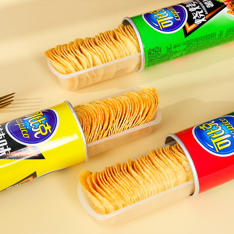 可比克薯片105g罐装5桶休闲解馋多口味膨化零食休闲小吃食品 105g*5：原味