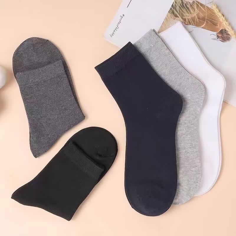 雅鹿男士四季中筒运动袜透气吸汗长筒袜商务休闲袜防臭抑菌耐磨透气袜 10黑+10白+10浅灰【30双装】 均码 雅鹿 10A抑菌/高弹透气/抗起球