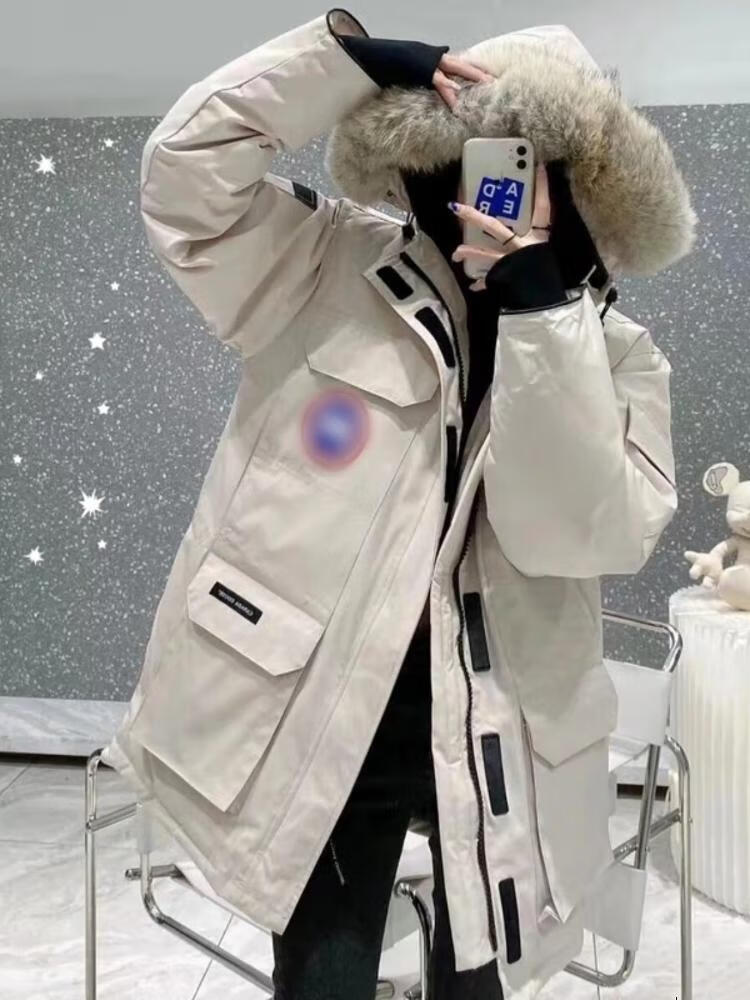 加拿大北海岸莆田高版本加拿大08远征大鹅羽绒服男女情侣加厚工装外套中长款 08远征大鹅-白色高版本-鼎级复刻 XS 155-165CM/45-60KG