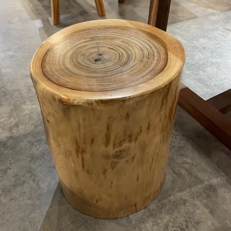 扑哩扑剌2023轻奢 樟木树墩树桩木桩凳坐凳子花几实木大底 30高口径