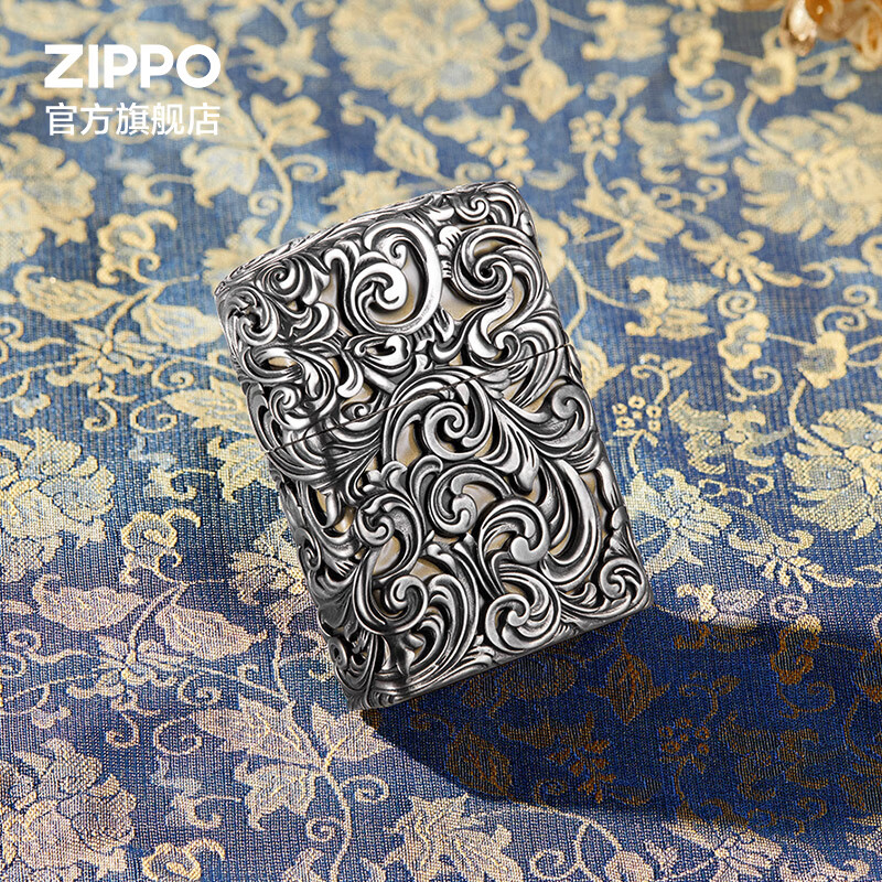ZIPPO打火机官方旗舰店正品生日送老公礼物 全包裹唐草万代 送男友告白 唐草万代 龙纹雕花礼盒 套装