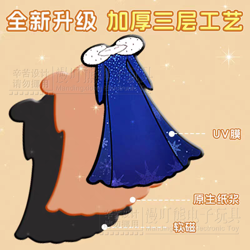 漫叮熊磁力安静书女孩豪华版 爱莎公主免剪裁磁吸贴纸 艾莎换装儿童手工 【强磁2本】美人鱼公主+芭比公主