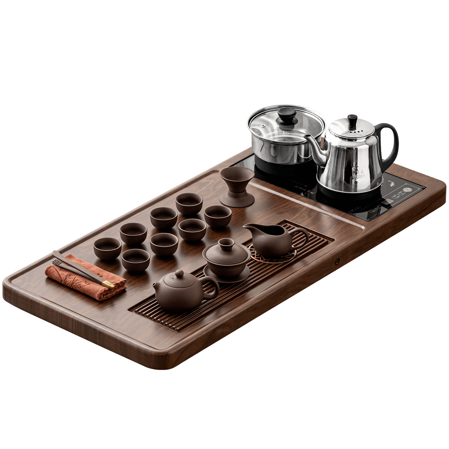 豪峰2025新款整套紫砂茶具套装烧水一体实木茶盘家用泡茶器送伴手礼物