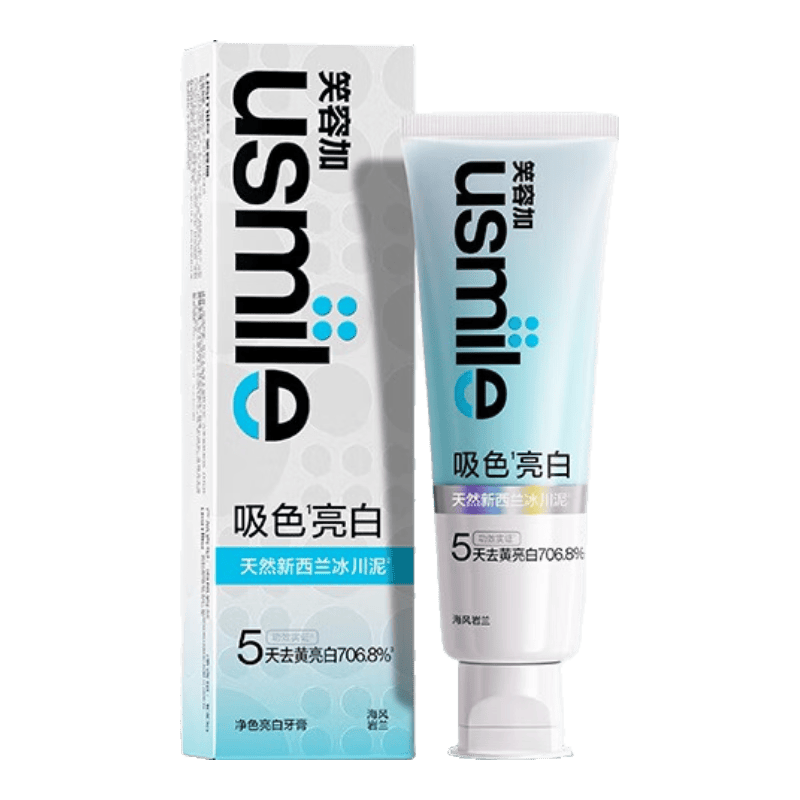 usmile笑容加吸色亮白牙膏 色修美白牙膏100g 海风岩兰