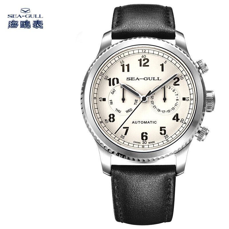 评测:海鸥(seagull)手表 飞行员系列自动机械表 男士腕表 多功能男表