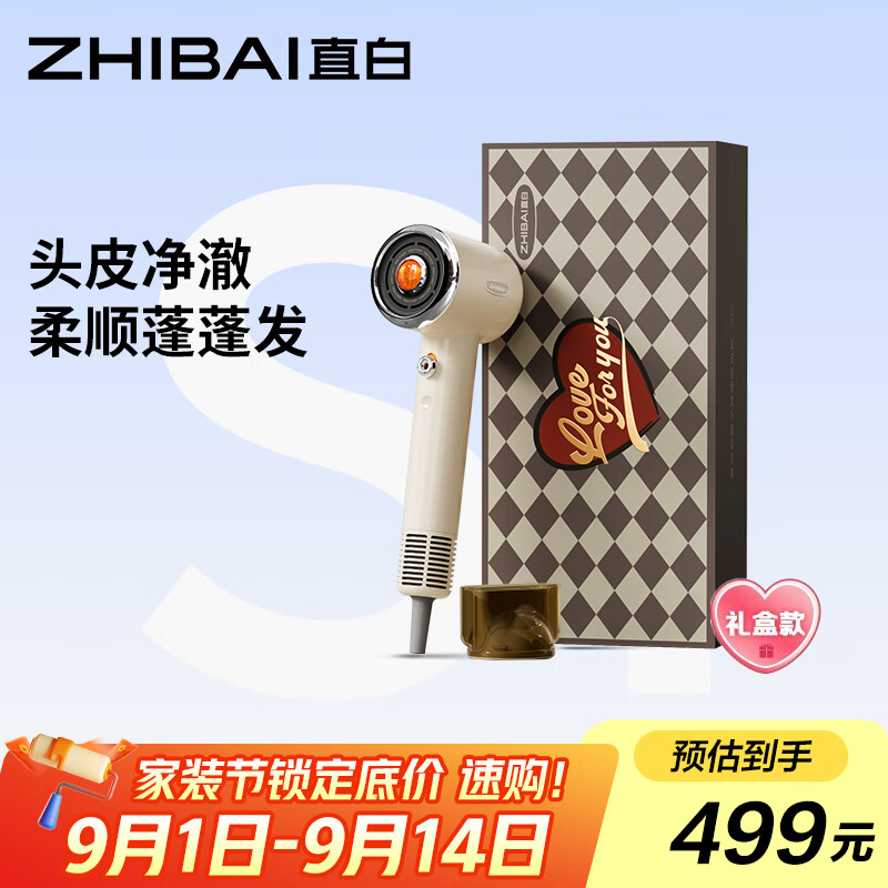 直白复古高速电吹风机家用负离子护发低噪音速干吹风筒甄选礼盒教师节礼物女国家补贴 S1白色高配版