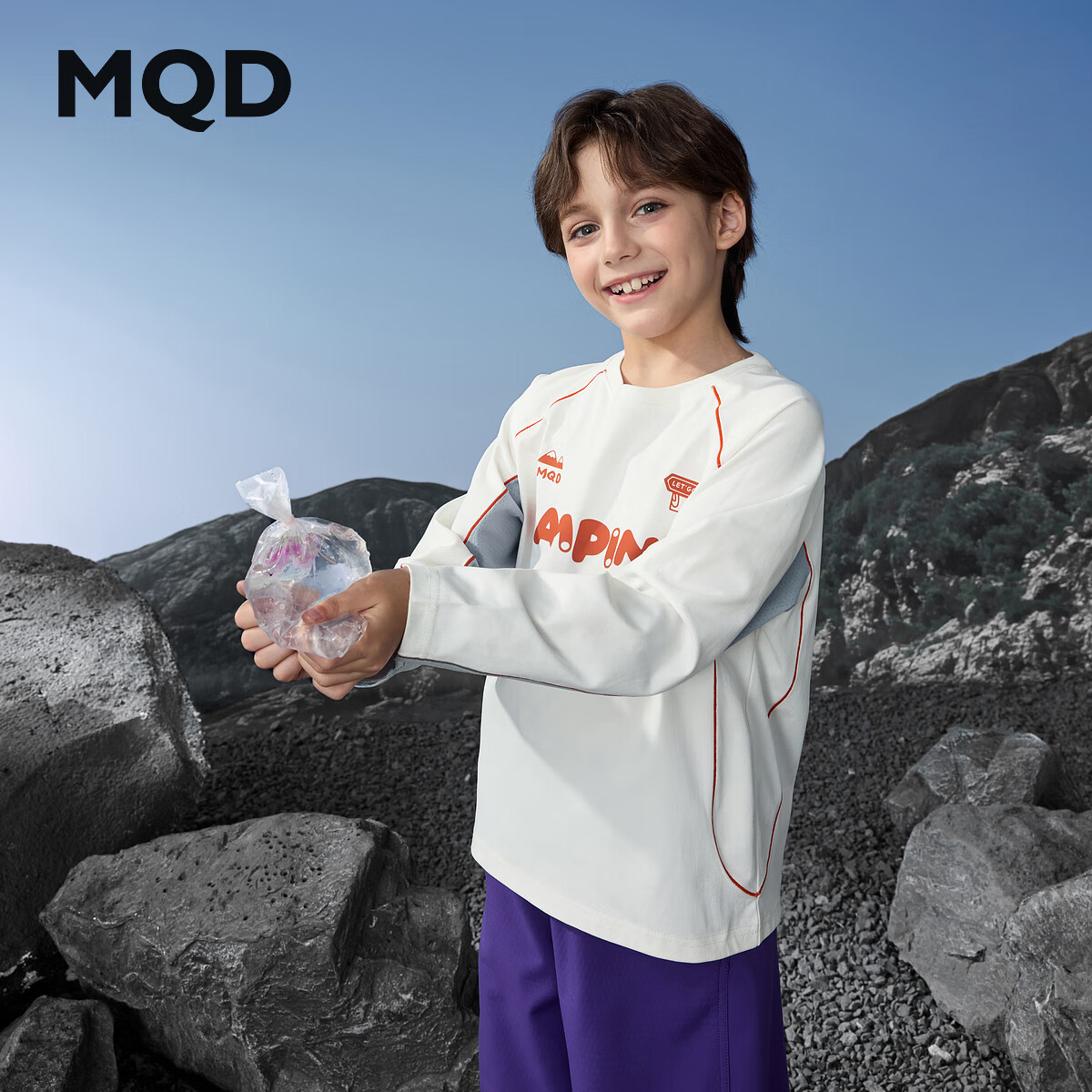 先领5折卷0点结束！ MQD马骑顿 童装合集 57元 男童撞色长袖T恤 - 线报酷