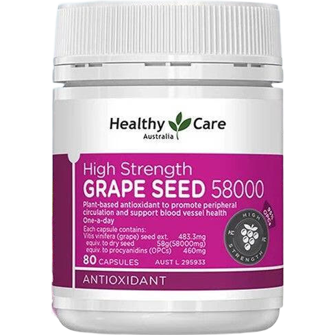 HealthyCare葡萄籽粉膠囊80粒高含量58000mg原花青素OPC皙顏 升級(jí)款58000mg【80粒】
