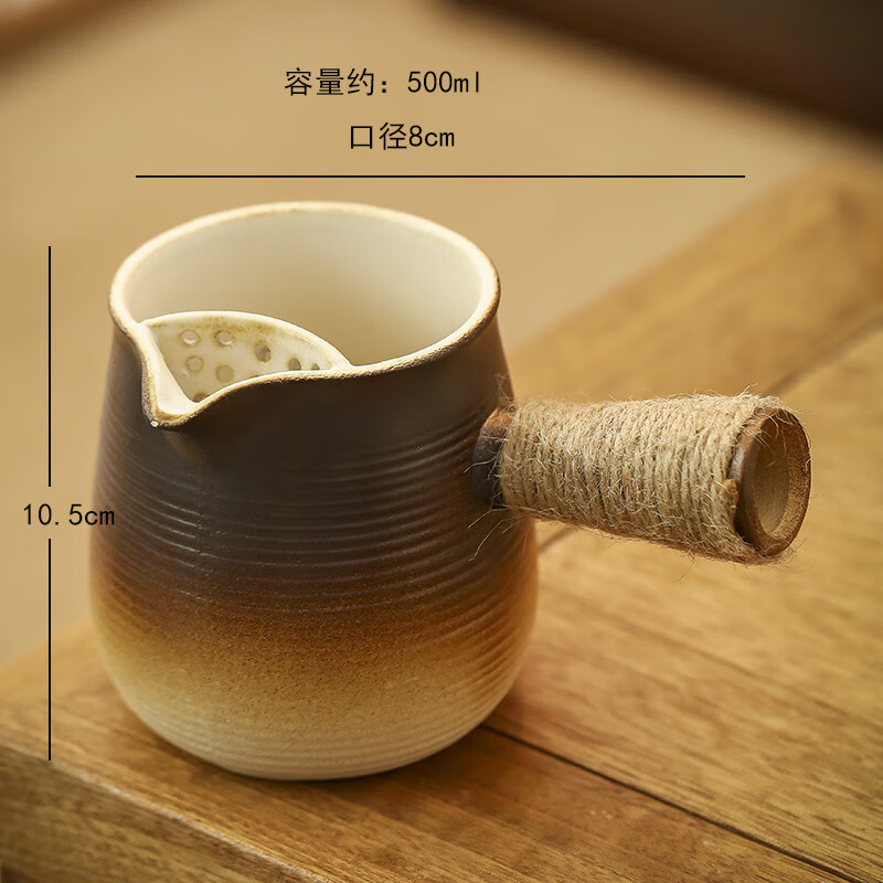 希格鲨大容量罐罐壶木盖烤奶壶围炉煮茶壶陶壶侧把云南罐罐奶壶烧烤奶罐 个粗陶6圆杯 约 60ml 如图所示