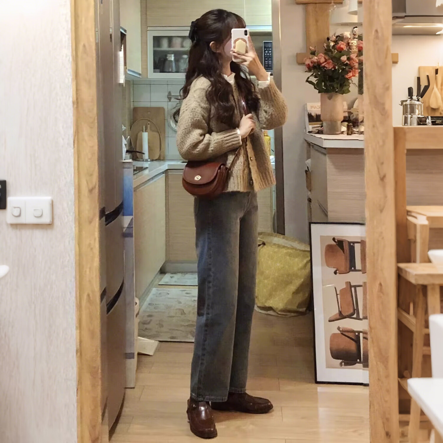 俞兆林针织衫女秋冬2025新款短款开衫外套小个子宽松加厚慵懒风毛衣女 杏色 均码 【适合80-140斤】