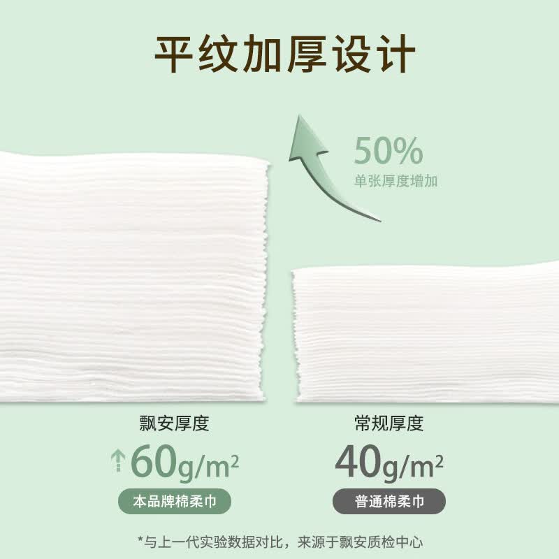 飘安棉柔巾干湿两用100%全棉加厚洗脸平纹一次性洁面80抽棉柔巾厂家 【纯棉】20*20cm 80抽*6包