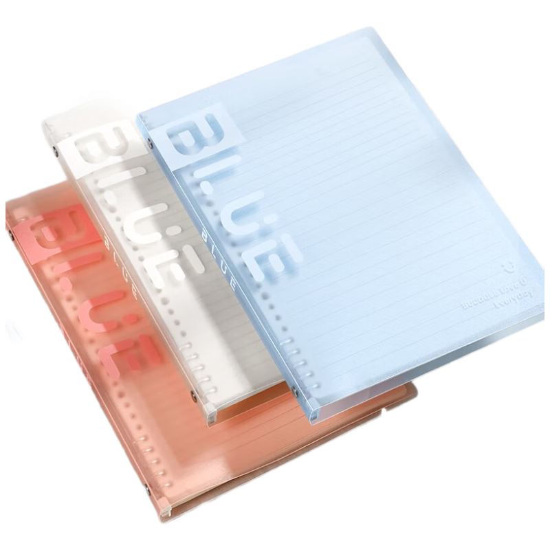 三木(SUNWOOD)B5/30張60頁(yè)不硌手活頁(yè)本 半透外殼10孔可拆卸便攜活頁(yè)筆記本 考研錯(cuò)題作業(yè)本 冰藍(lán) 1283