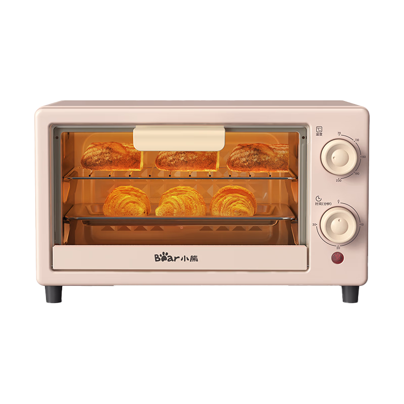 小熊迷你电烤箱10L家用不占地小型定时控温烤箱烘焙炸烤多功能台式电烤炉1-2人用DKX-F10M6