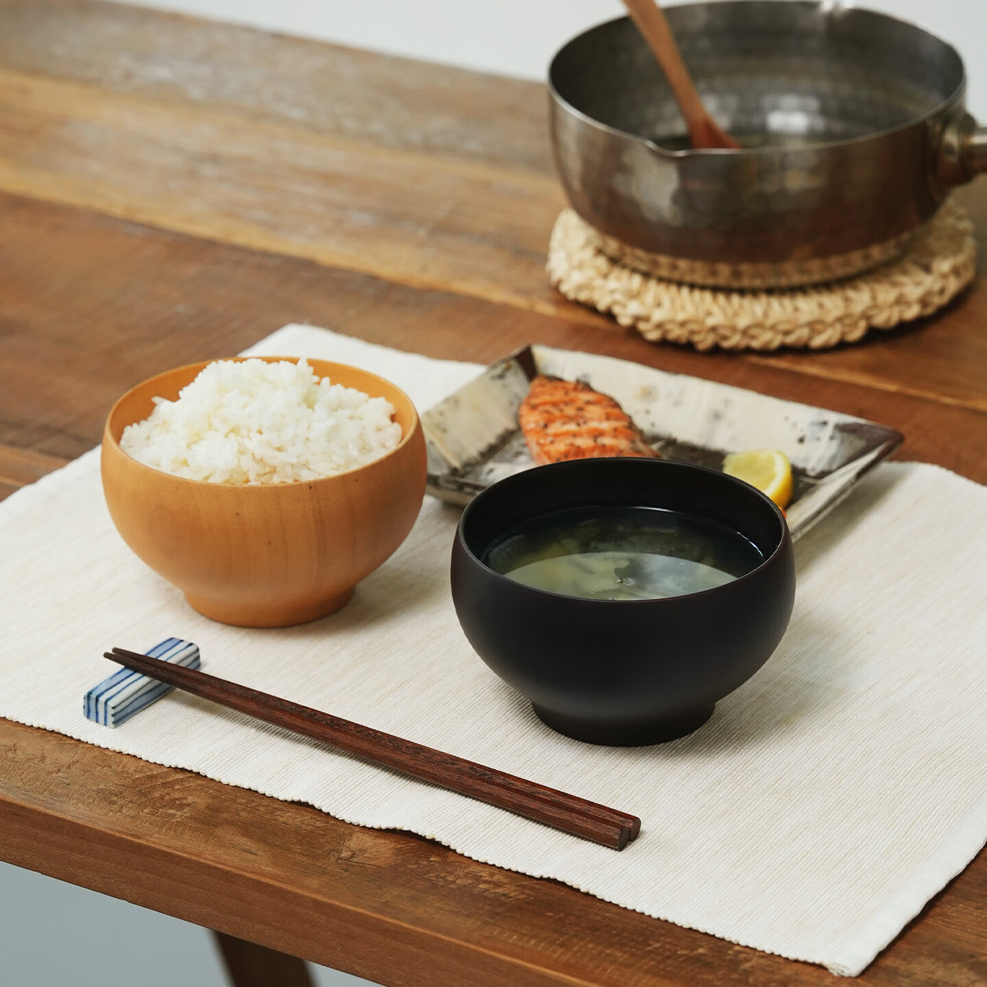 霜山酸枣木碗日式早餐碗家用汤碗木制餐具酸奶碗加厚实木小饭碗 【330ml】深色-φ11.5cm