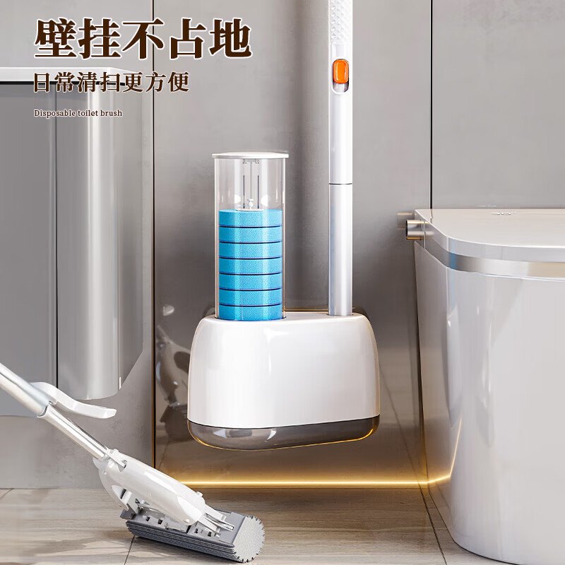 美煮妇一次性马桶刷套装无死角清洁神器 原装清洁刷头【6枚】共1包