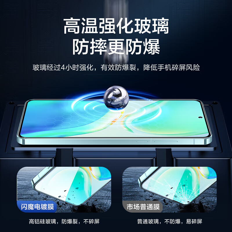 闪魔【精选直发】适用vivox23/x27/x50/x30钢化膜x70Pro高清vivoz5x/z 【加强版|双倍抗指纹】2片+神器+贴坏包赔 vivo Y52s