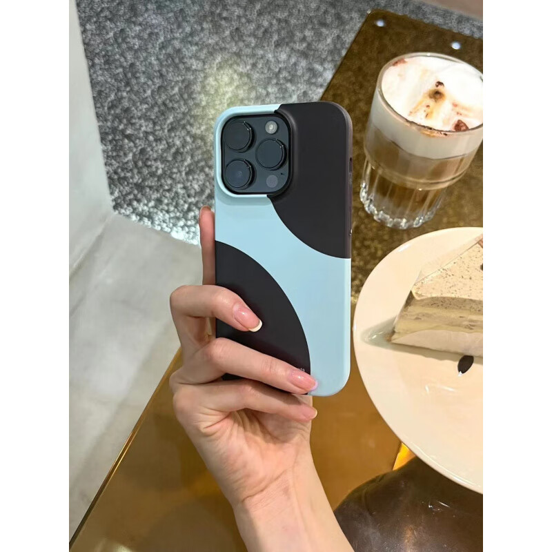 国韩国简约黑色圈圈菲林适用iPhone15promax新款iPhone14promax苹果13手机壳12pro男女11个性情侣磨 iPhone_16_Pro_Max
