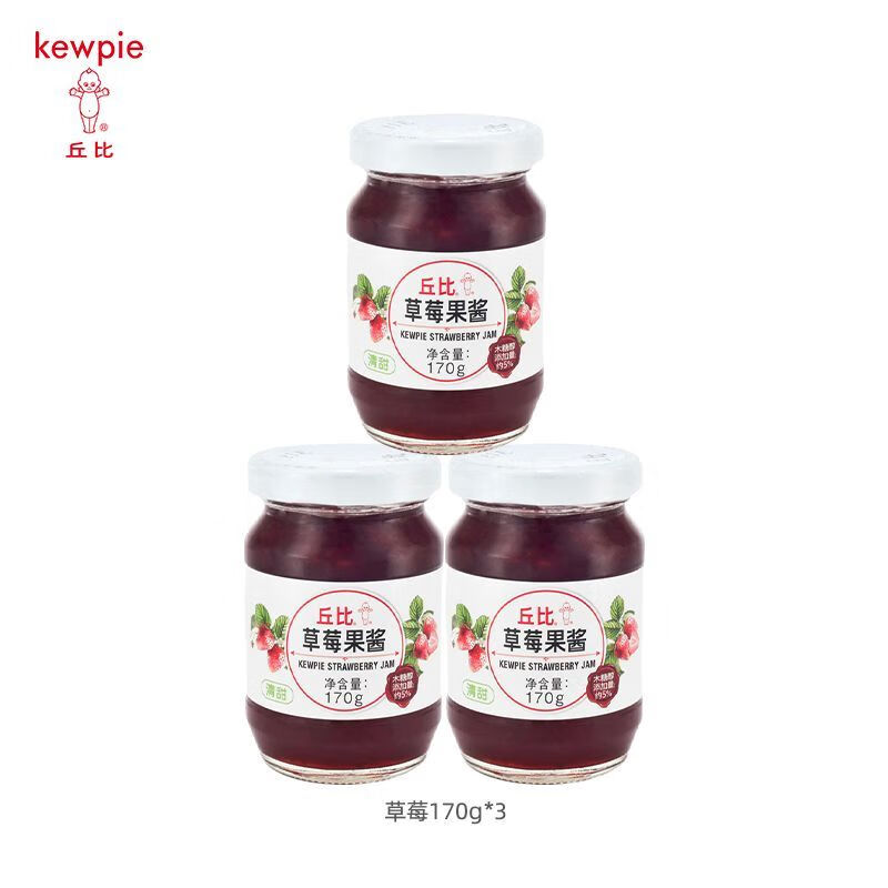 丘比果醬蘋(píng)果草莓藍(lán)莓白桃面包醬蛋糕圣代冰激凌果醬 草莓果醬170g3