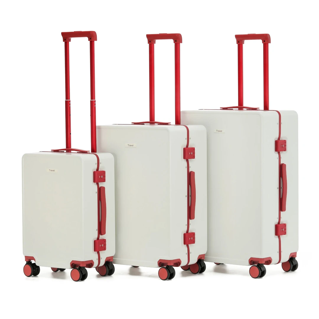 超溶2025新款行李箱大容量旅行箱耐用拉杆密码箱24寸皮箱男女 白色 26英寸