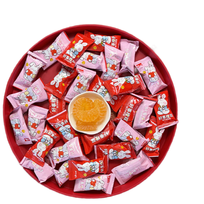 马大姐 喜糖 香橙味软糖 500g约33颗 桔子瓣橘味软糖 伴手礼 婚宴糖果