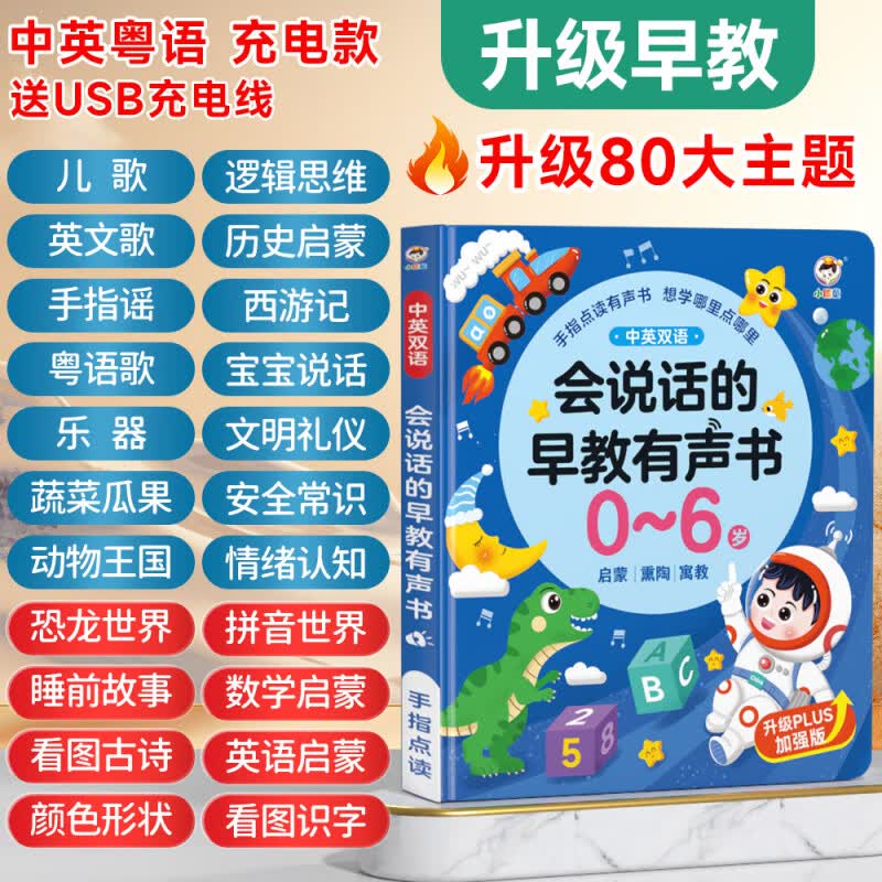 会说话的早教有声书儿童启蒙点读发声故事书婴幼儿学习机玩具礼物 【2024升款，99%妈妈认可】会说话的早教有声书