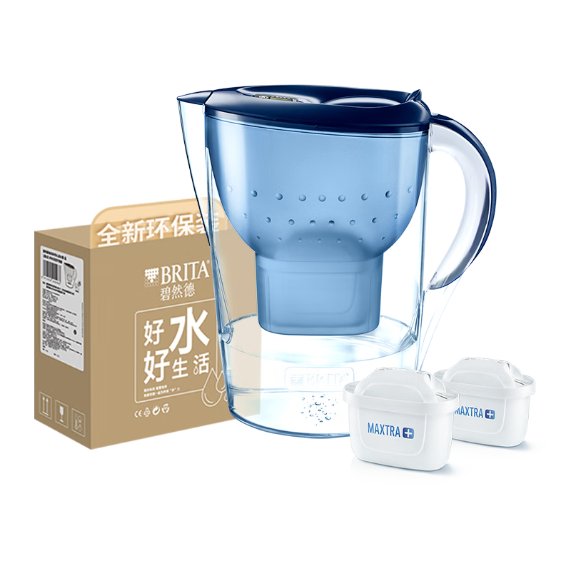 碧然德（BRITA） 过滤净水器 家用滤水壶 净水壶 海洋系列 3.5L蓝色 一壶3芯装 环保加固包装