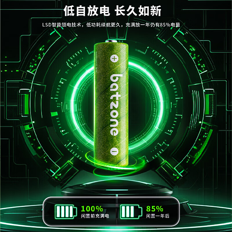 BATZONE充电电池5号7号电池充电器套装五号七号通用大容量可充电电池适用游戏手柄玩具麦克风话筒智能门锁 4槽充电器+8节5号+8节7号【组合装共16节】