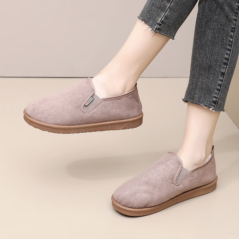 意迪森雪地靴冬季加绒保暖软底防滑时尚百搭妈妈鞋一脚蹬中老年穿脱方便 黑色 加绒 39 (245mm)