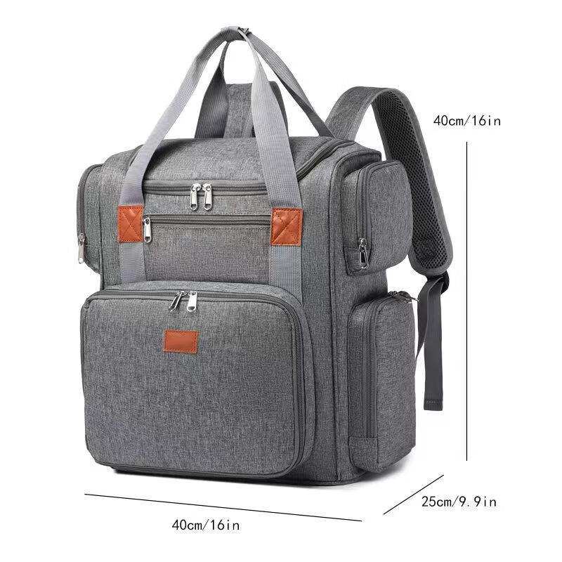 CHUMYUM新款84瓶大容量精油双肩化妆包上门美甲多功能便携指甲油手收纳包 灰色款