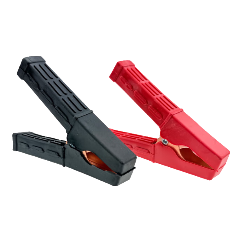 加厚電瓶夾子純銅汽車搭火線強力鱷魚夾蓄電池電線連接線卡子小號 加厚小號11CM全包鍍銅夾-1對【黑紅共2個】