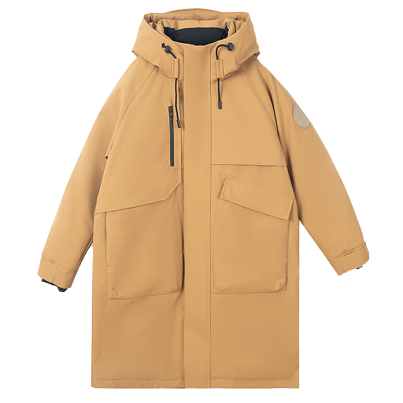 鸭鸭（YAYA）户外露营时尚羽绒服女装2025秋冬新款中长款连帽男士外套 黑色 男女同款 L 【推荐140-160斤】