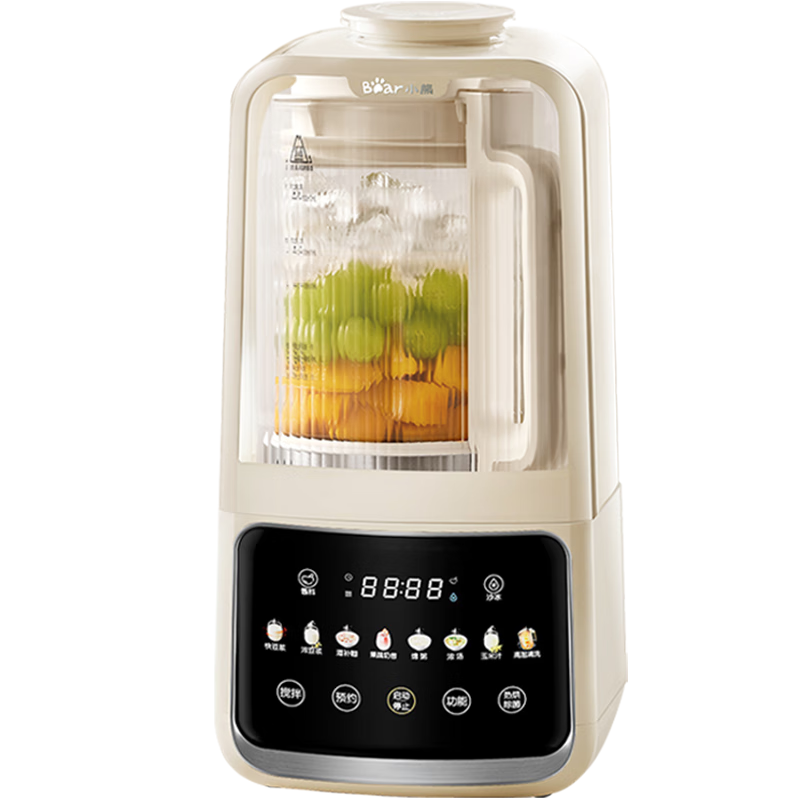 小熊（Bear）可拆刀破壁机家用豆浆机榨汁机料理机1.5升易清洗低音双刀多功能3-4人 【国家补贴】H12Y1