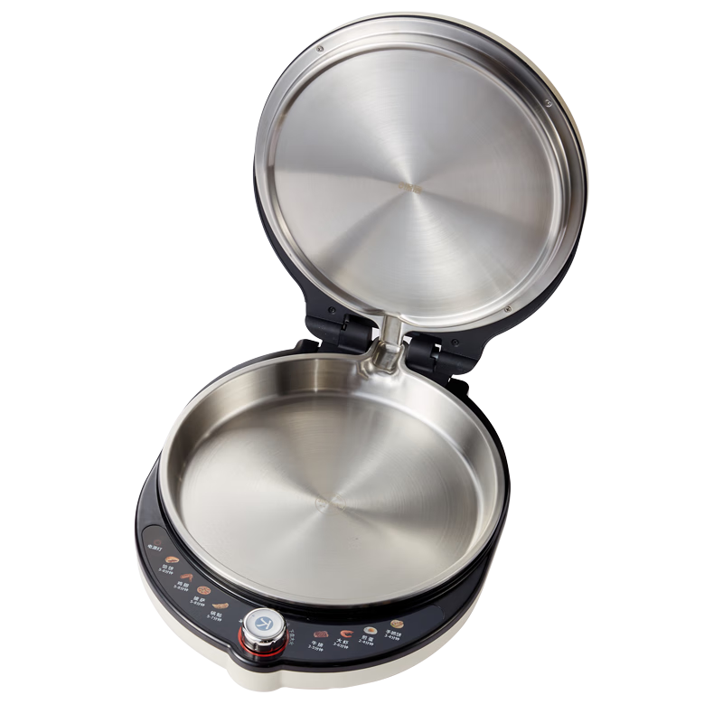 利仁(Liven)新品小鋼人Pro不銹鋼電餅鐺家用0涂層38mm加深2000W雙面加熱可調(diào)火電餅檔烙餅鍋早餐機(jī)LR-XGR3297