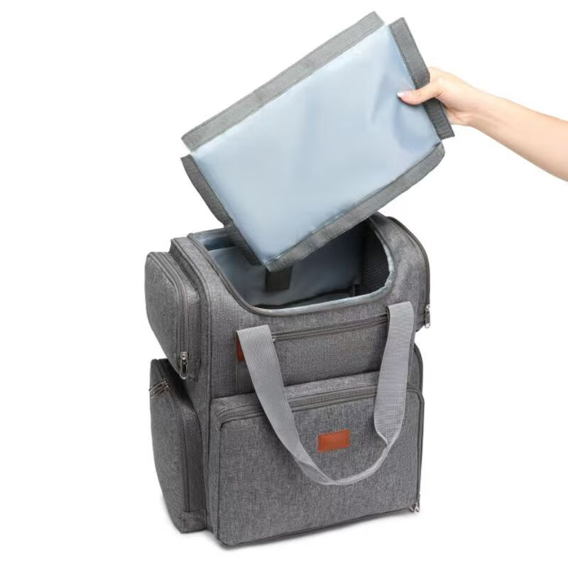 CHUMYUM新款84瓶大容量精油双肩化妆包上门美甲多功能便携指甲油手收纳包 灰色款