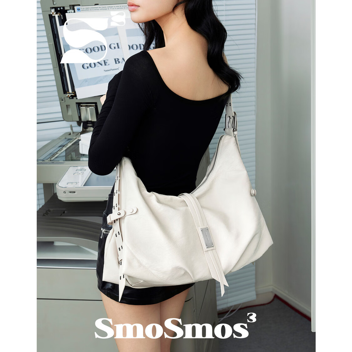 SmoSmos 【Boxing包】小众高级感hobo包女大容量单肩斜挎腋下女士通勤包 远航白