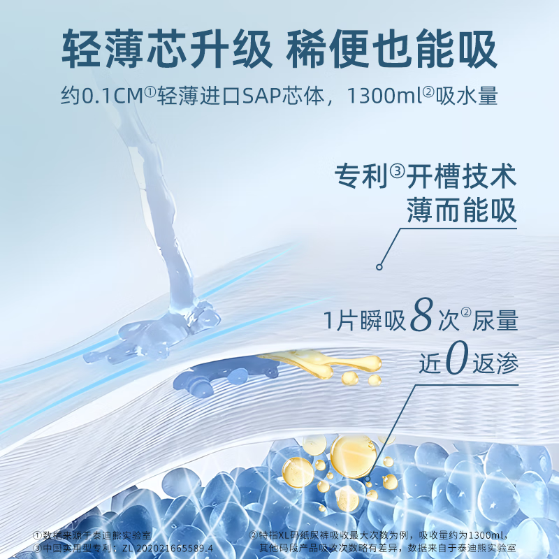 泰迪熊（Teddy Bear）探险家2.0特薄拉拉裤/纸尿裤婴儿尿不湿无痕裸感超薄尿裤防漏升级 拉拉裤XXL30片*4包 推荐24~34斤