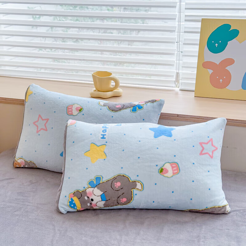 软贝小清新牛奶绒床上四件套保暖毛绒床单被套学生宿舍秋冬款三件套 布丁狗 床单款 2.0m  被套200*230cm 四件套